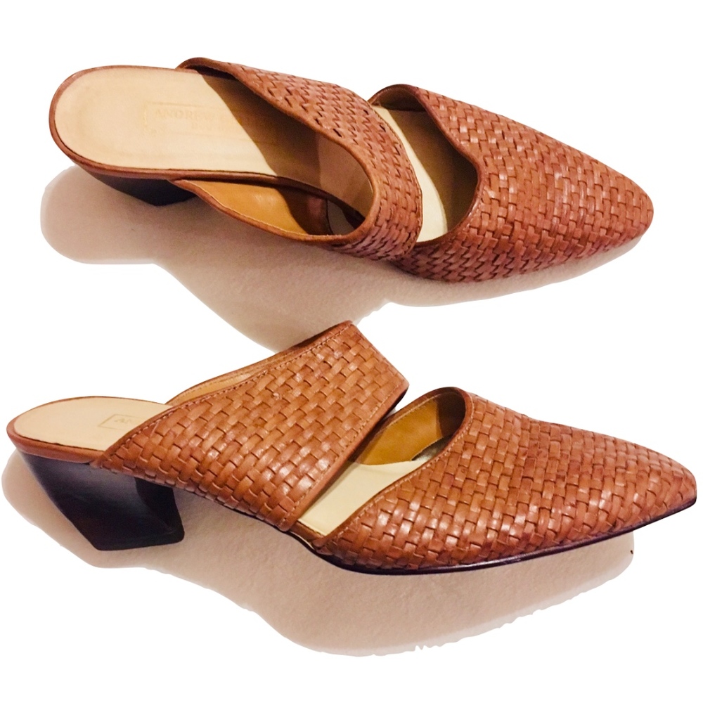 Andrew Geller | woven leather mules